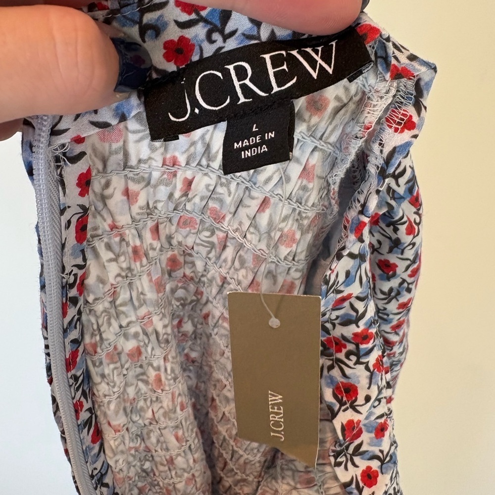 NWT J Crew Meadow dress in poppy 100% cotton poplin Size Large - Picture 3 of 14
